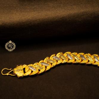 ✨ Gold-Plated Cuban Link Bracelet with Leaf Design for Men 🌿-Premium Men's Bracelet